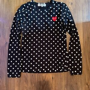 comme des garçons play polka dot shirt